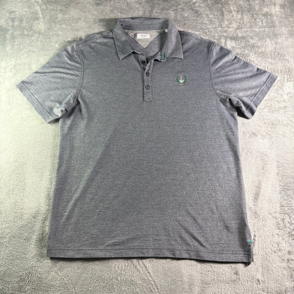 Adidas adiPure Wool Blend Crest Logo Polo Shirt Mens L Gray Cohasset Golf Club - Picture 2 of 15
